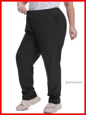 Plus Size Women's Waterproof Cargo Hiking Pants UPF 50 Drawstring